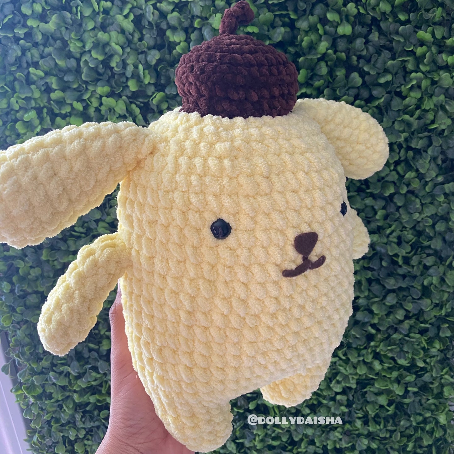 Yellow dog plushie 10in