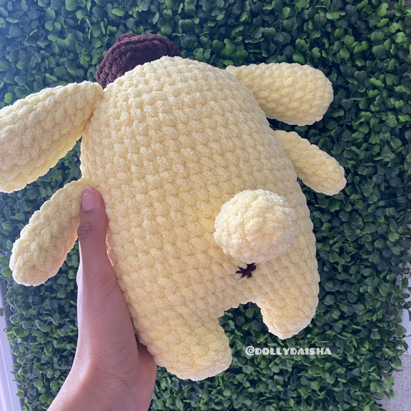 Yellow dog plushie 10in