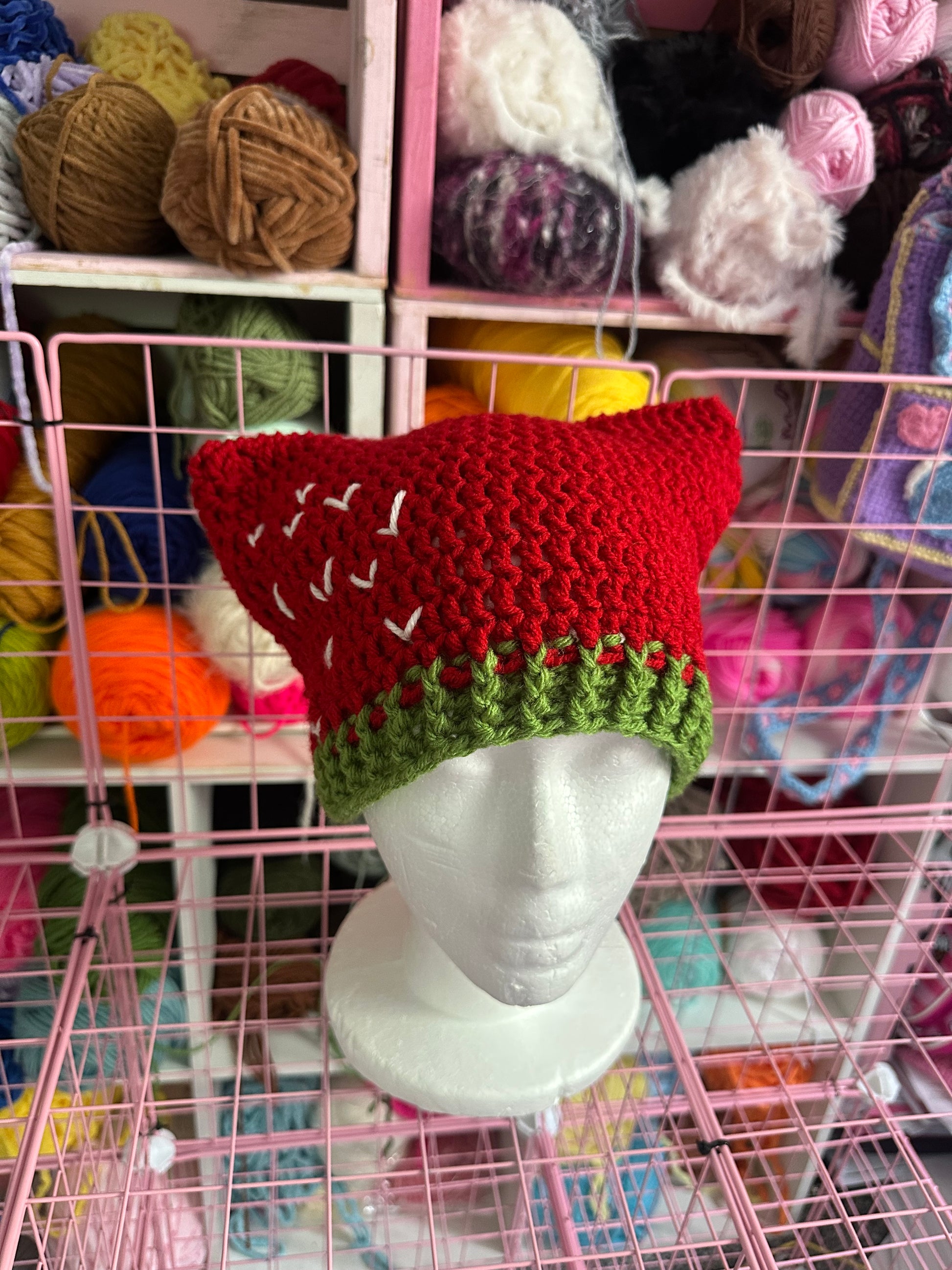 Strawberry Cat beanie