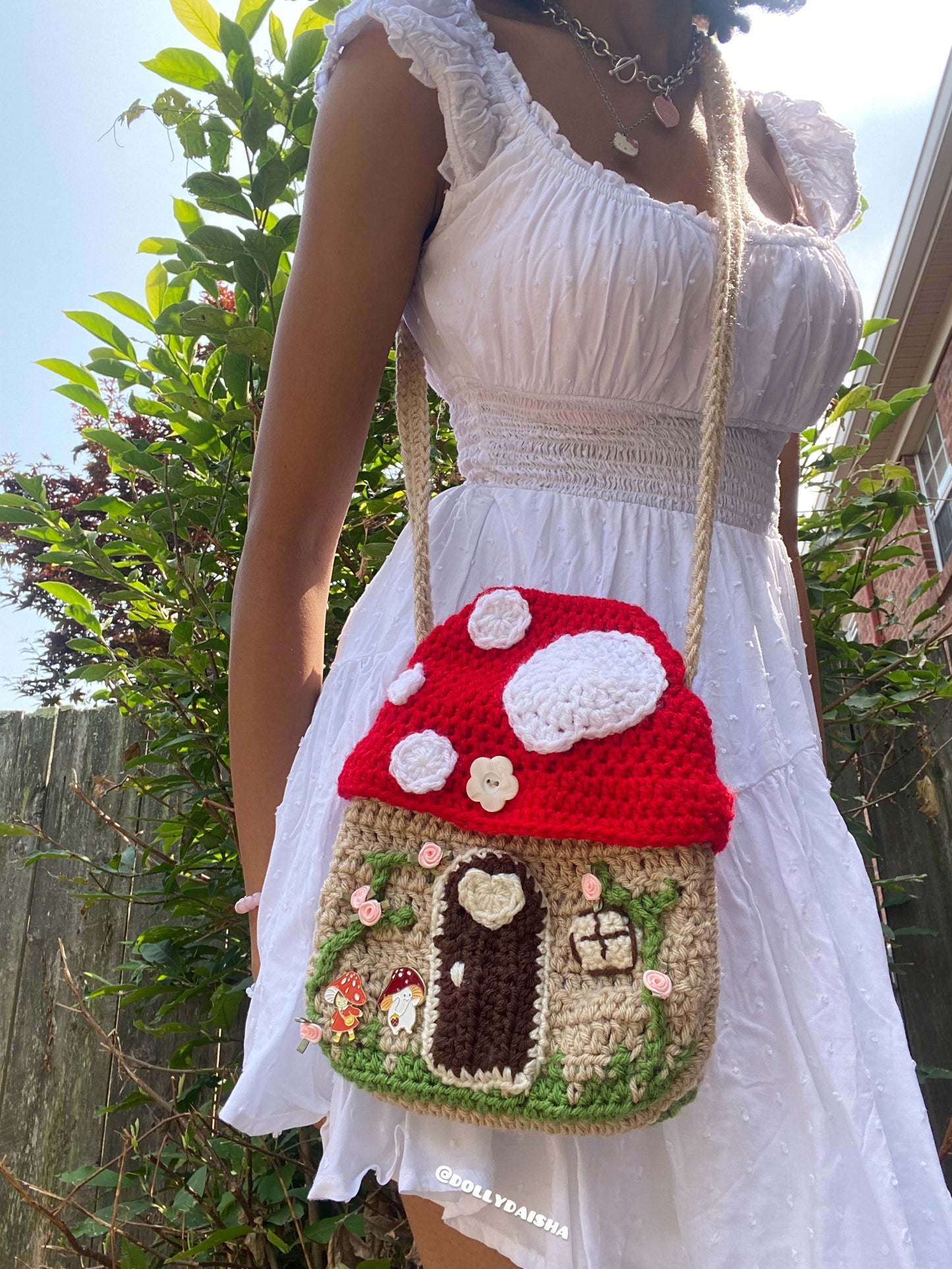 Mushroom House crossbody Bag