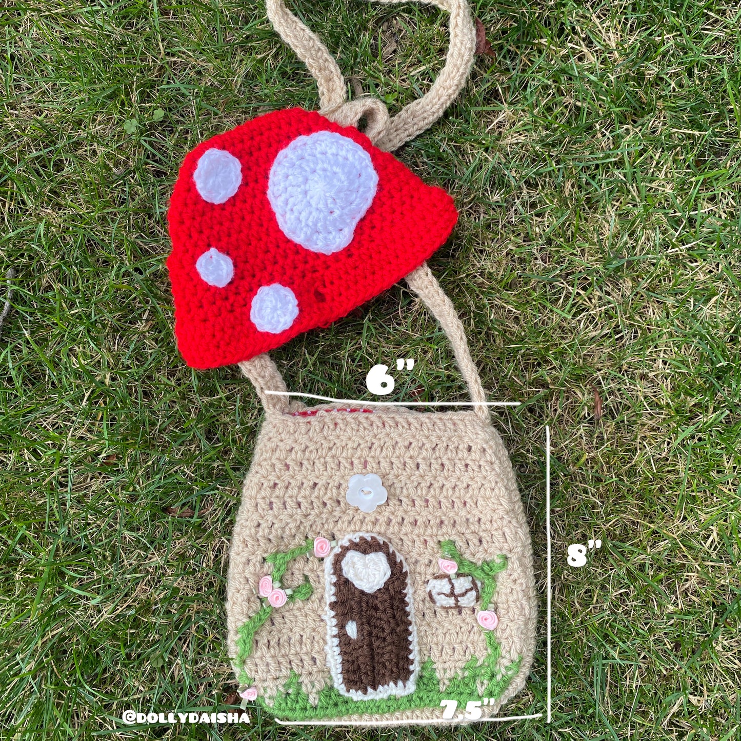 Mushroom House crossbody Bag