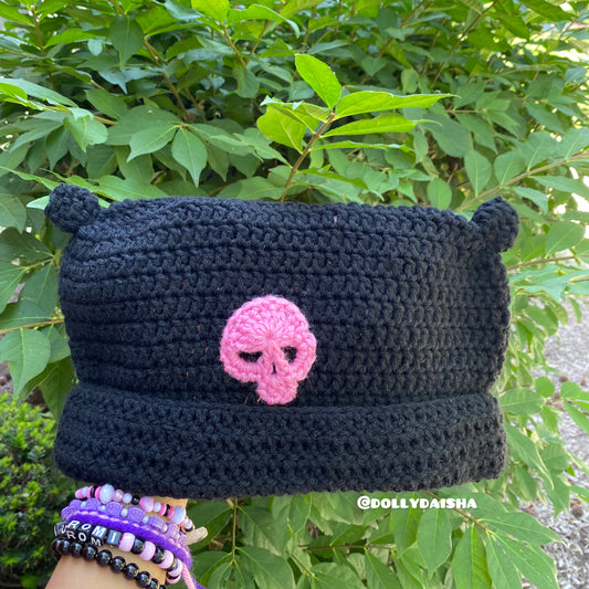 Cat beanie w/ skull